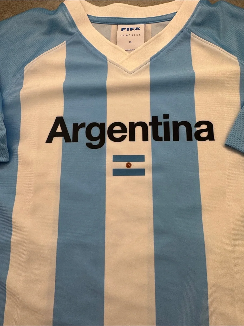 Gap kids XL Argentina Soccer Jersey - Light Blue & White Stripes or women’s